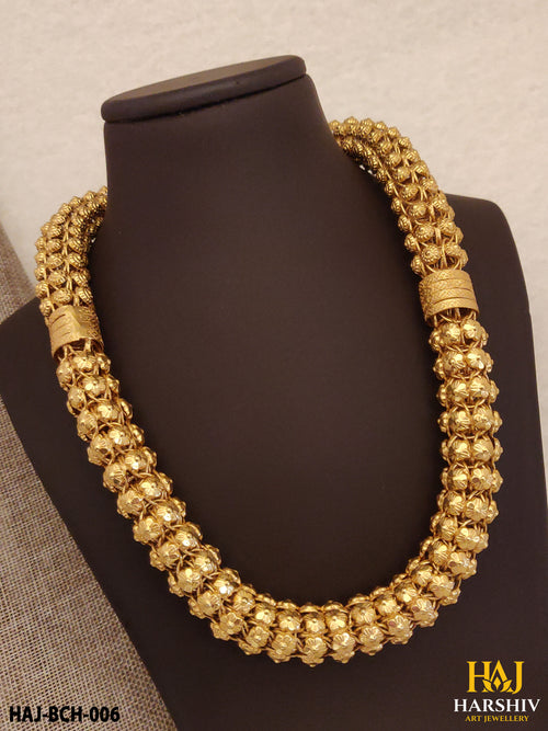 Heavy Big Size South Indian Gold Pletted Design Fashion Chain For Men.(BCH-006)