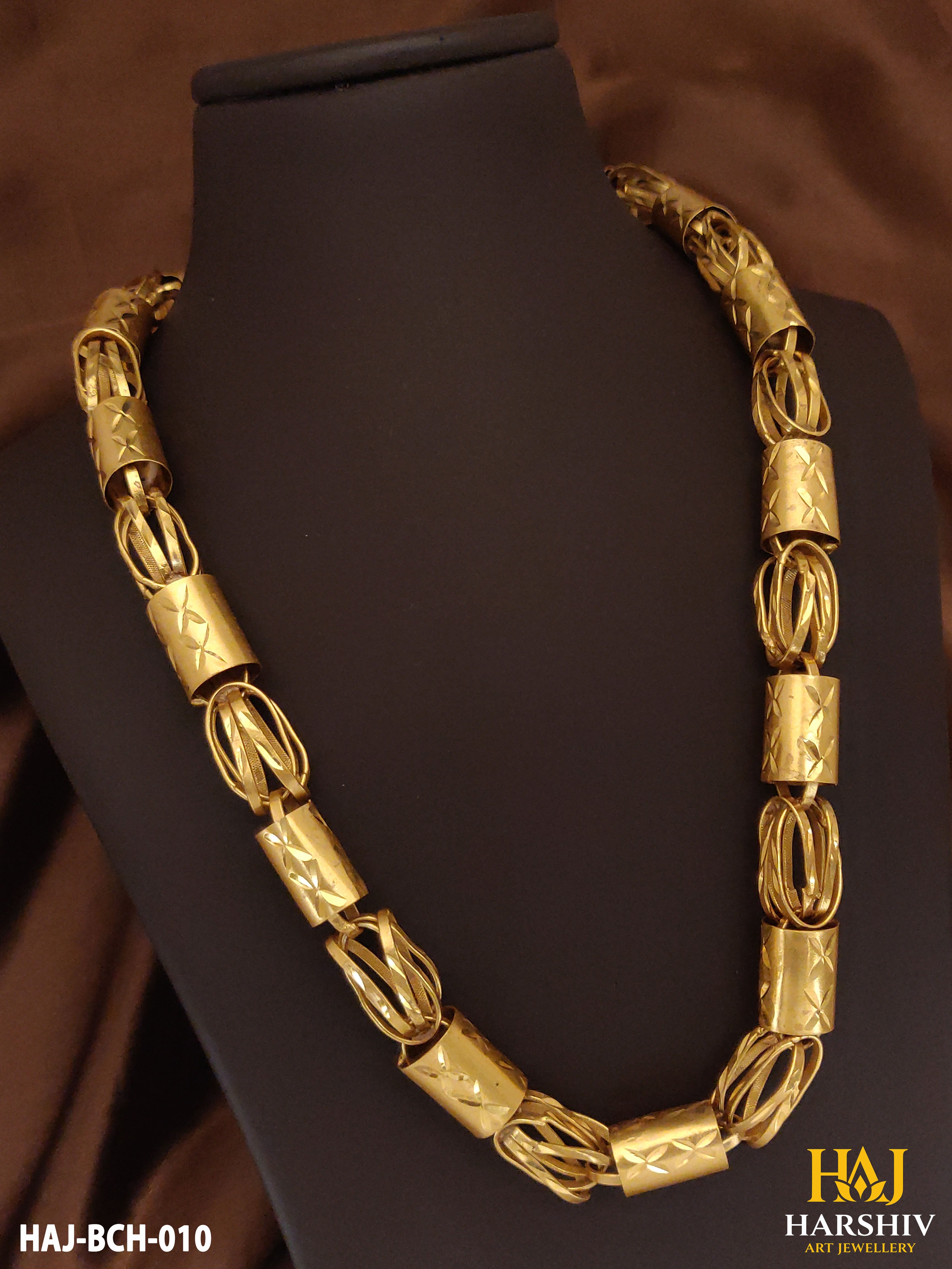 New Big Jumbo Rajwadi Pipe with Spring Design Chain for Men.(BCH-010)