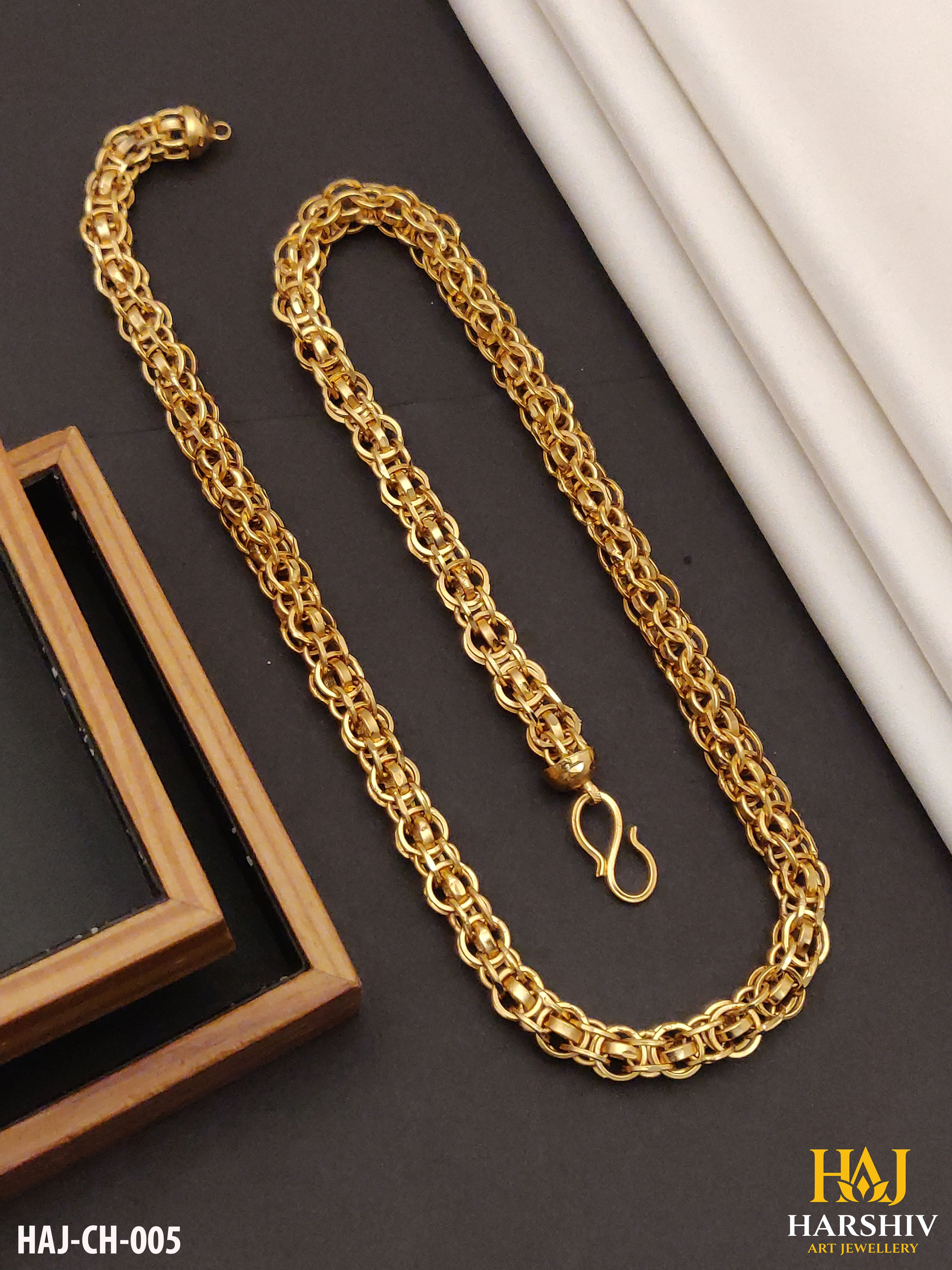 New Classical Arrive Round Kadi Into Kadi with stylish desigm Rassa chain for men.(CH-005)