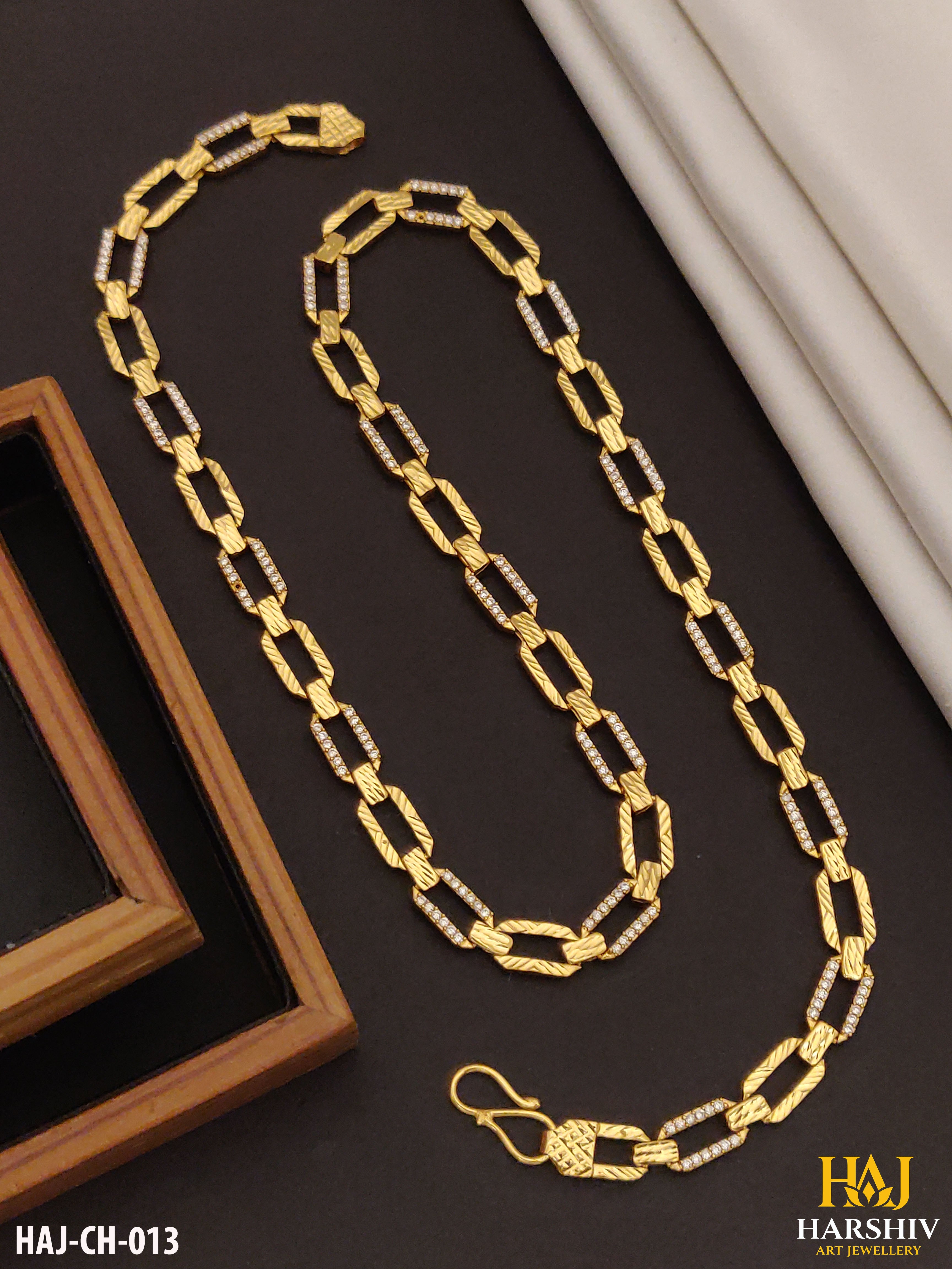 New Beautiful Design Premium-Grade Quality Diamond Gold Chain for Men.(CH-013)