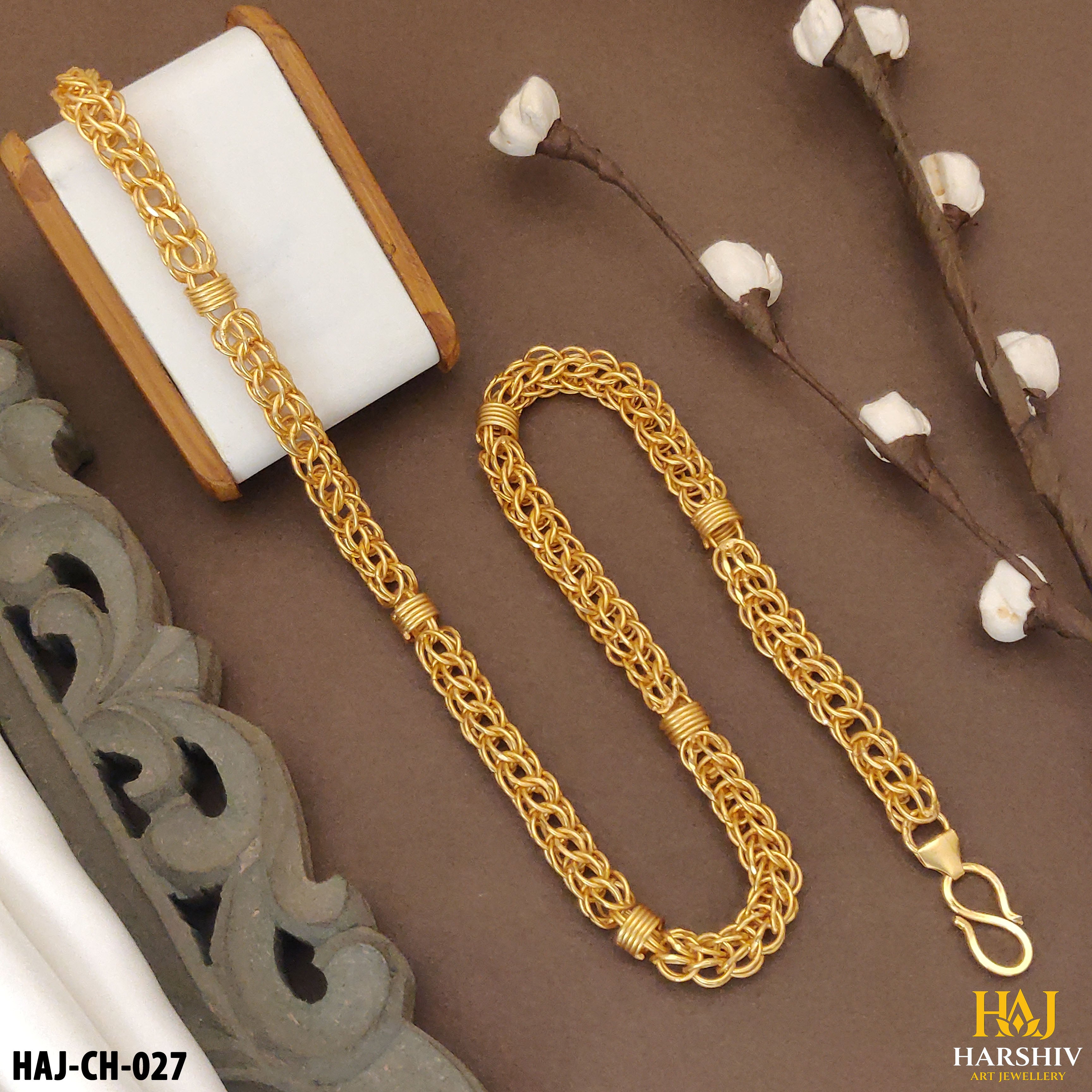 New Gold Micro Platted Rassa Kadi Chain for Men.(CH-027)