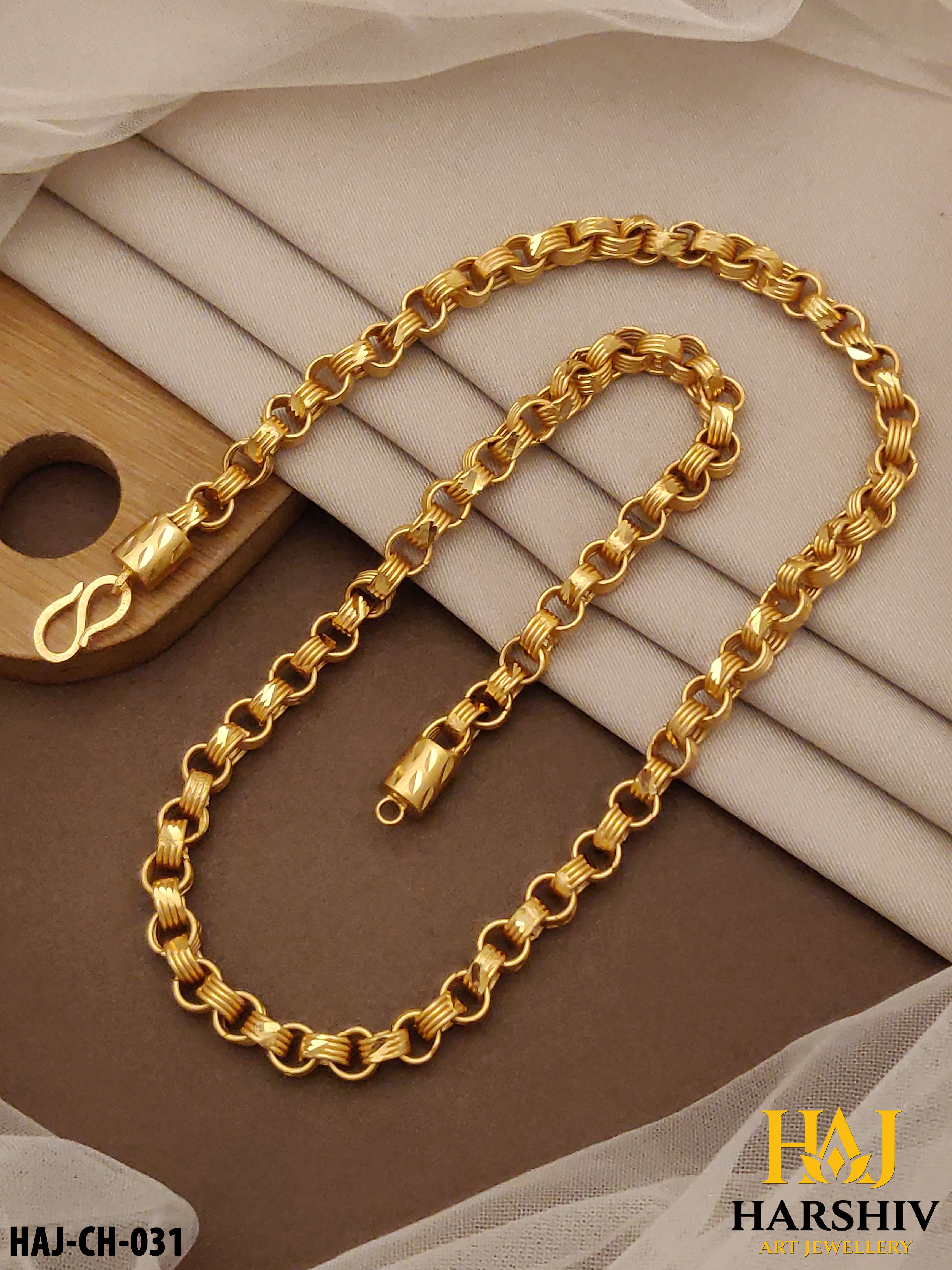 New Kadi Rassa Charming Design Premium-Grade Quality Gold Plated Chain for Men.(CH-031)