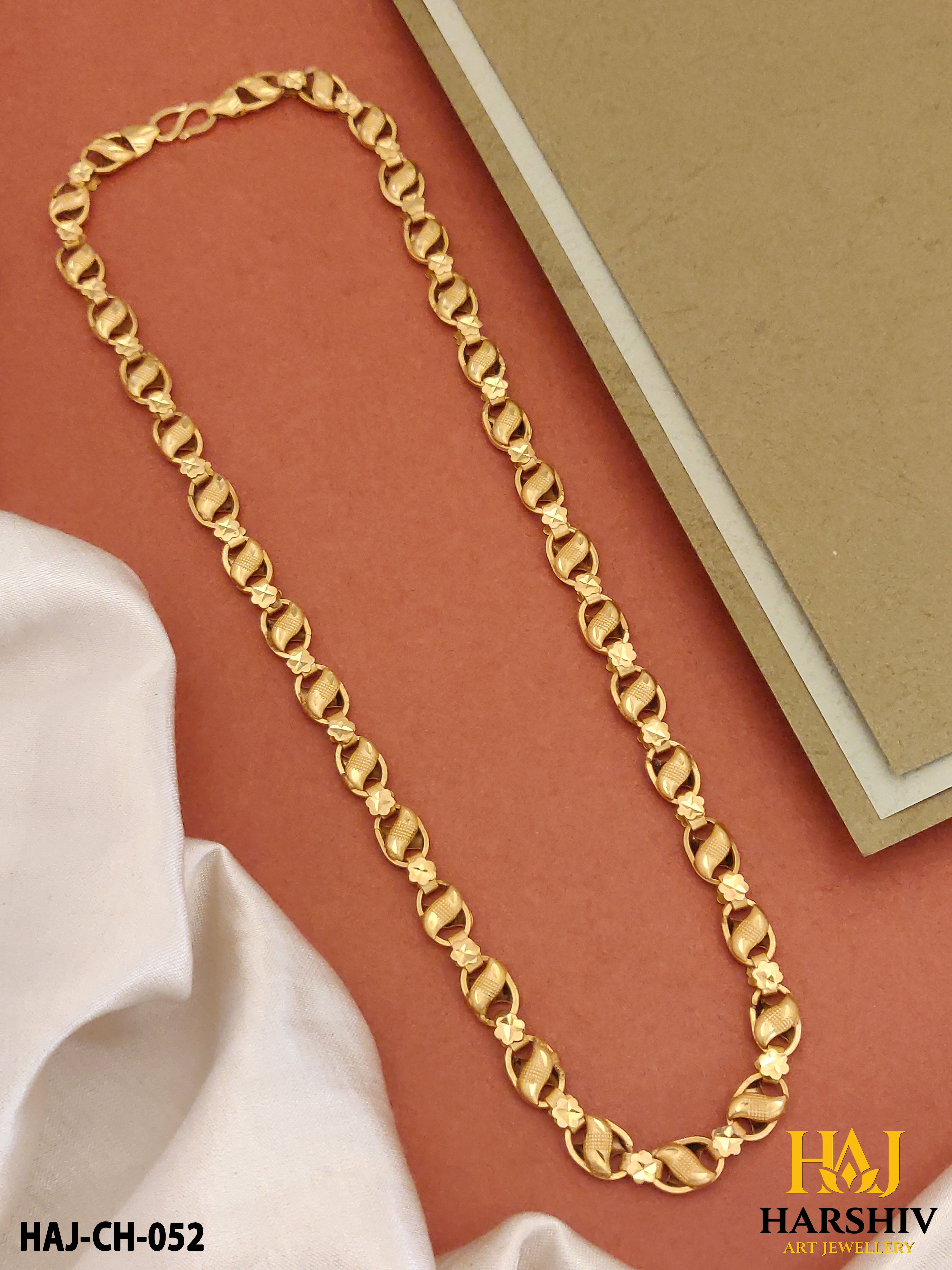 New Classical Oval with Flower Design Kadi Chain For Men.(CH-052)