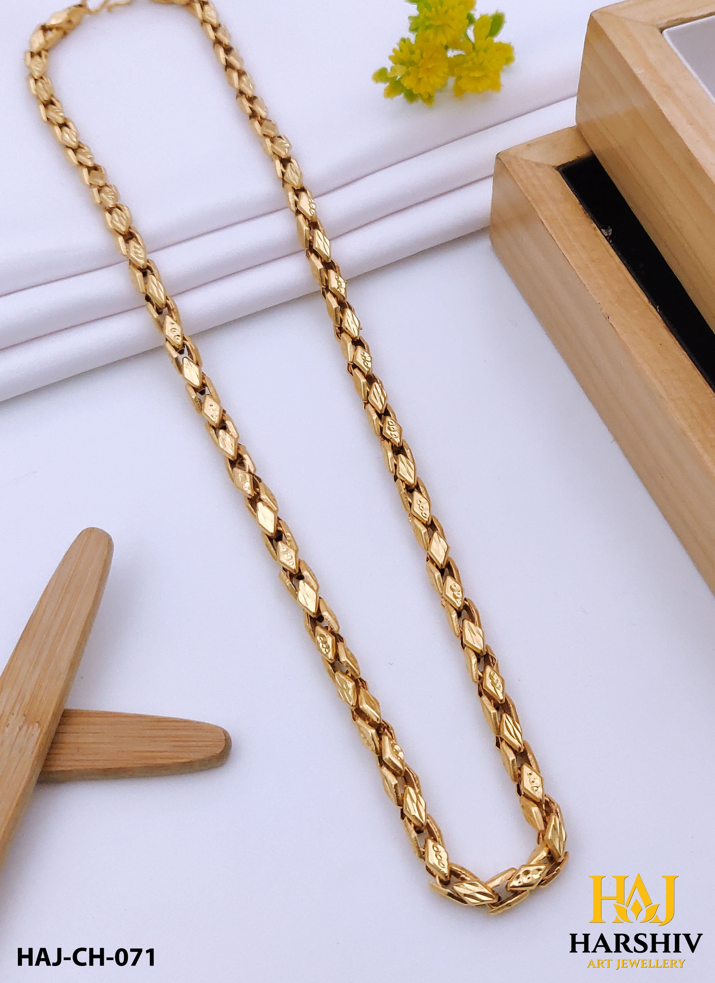 New Exclusive Gold forming Kajukatri Design Chain for Men.(CH-071)
