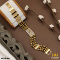 New Gold Plated Jaguar Extra Ordinary Design 3 Line Rudraksha Bracelet for Men.(RB-004)